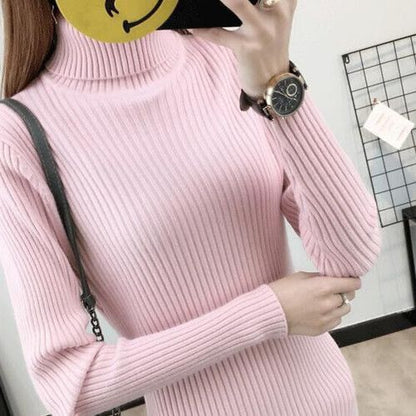 Damen Rollkragenpullover Rippstruktur Eveloria