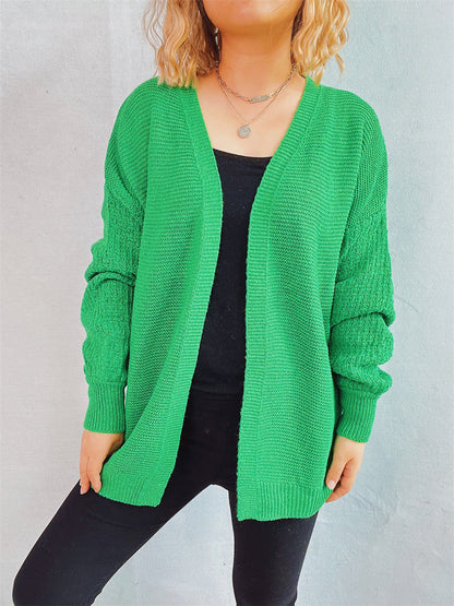 Damen Strickjacke Häkelmuster Offen Vorne Eveloria
