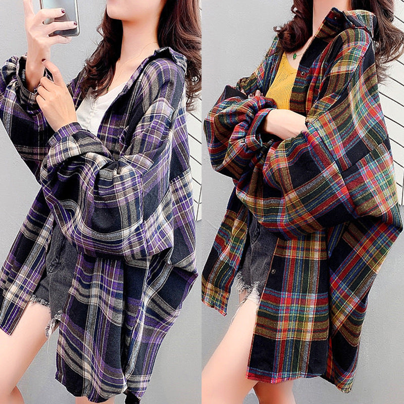 Damen Karomantel Oversized Eveloria