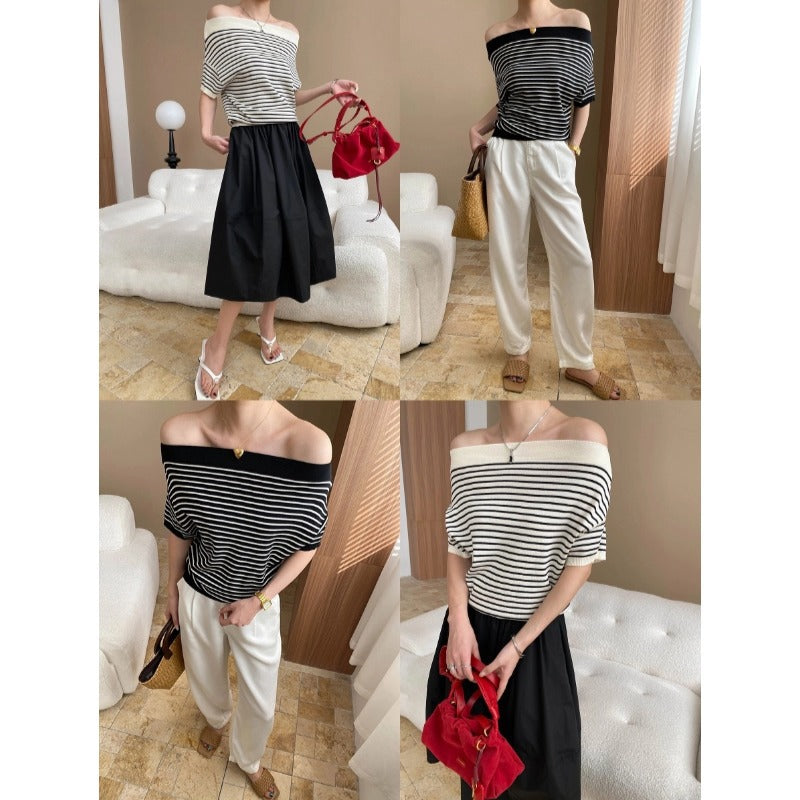 Damen Wickeloberteil Off-Shoulder Elegantes Oberteil Eveloria