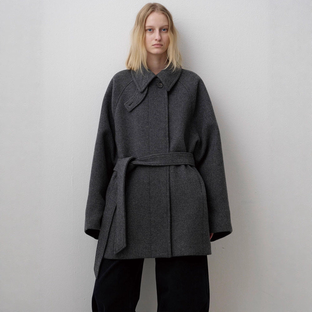 Damen Wollmantel Gesteppt Elegant Kragen Eveloria