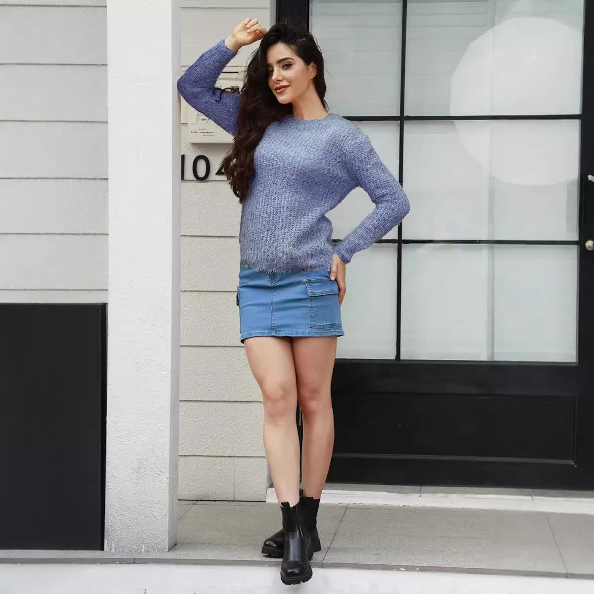 Damen Strickpullover Kuschelig Moderner Schnitt Eveloria