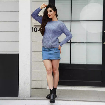 Damen Strickpullover Kuschelig Moderner Schnitt Eveloria