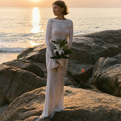 Damen Maxikleid Elegantes Flügelärmel-Design Eveloria