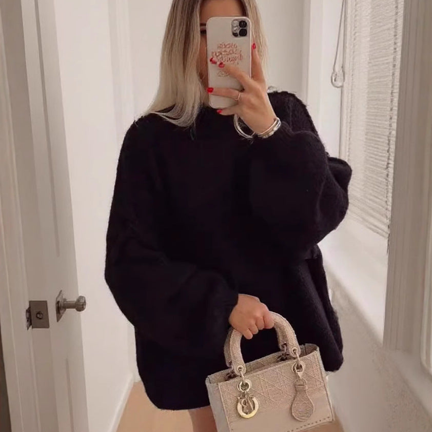 Damen Oversized Strickpullover Gemütlicher Schnitt Modern