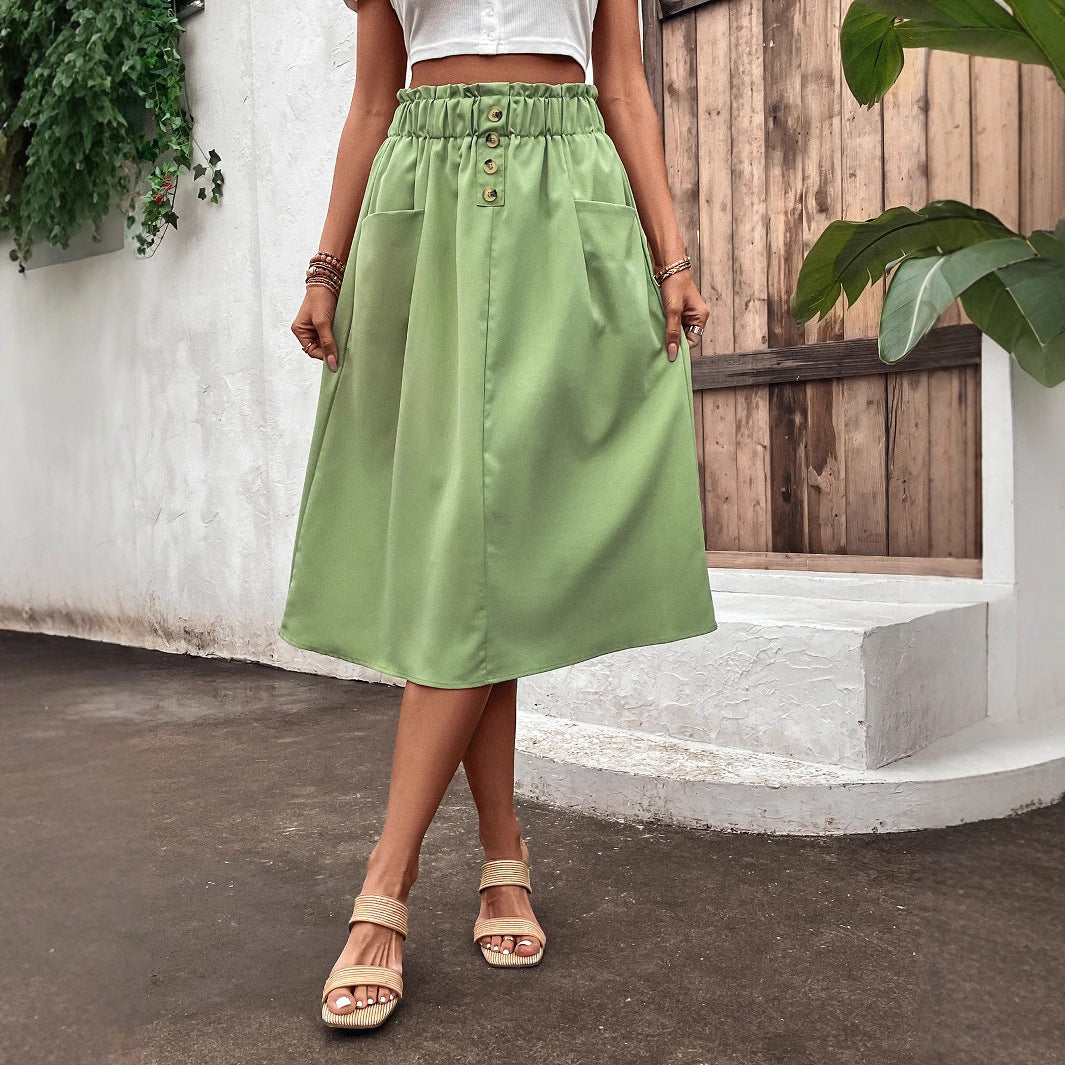Damen Midi-Rock A-Linie Elastisch Eveloria
