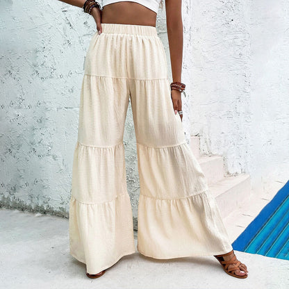Damen Palazzo-Hose Weit Elastischer Bund Schwarz Eveloria - Eveloria