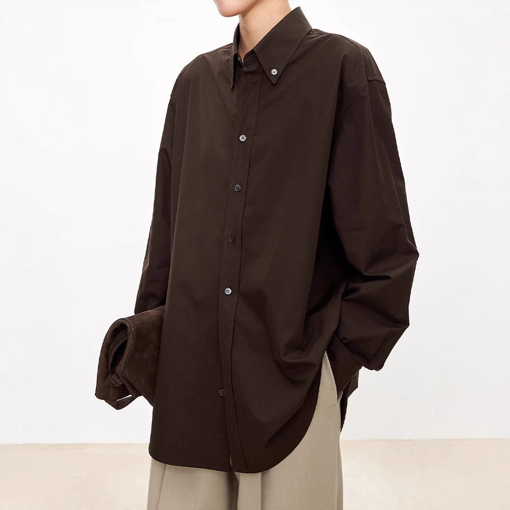 Damen Oversized Bluse Klassische Knöpfe Elegantes Design