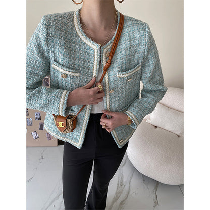 Damen Bouclé-Jacke mit Schmuckknöpfen Eveloria - Eveloria