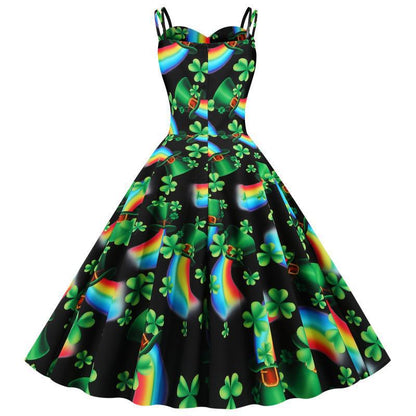Damen A-Linien Kleid Leuchtendes Motiv Eveloria