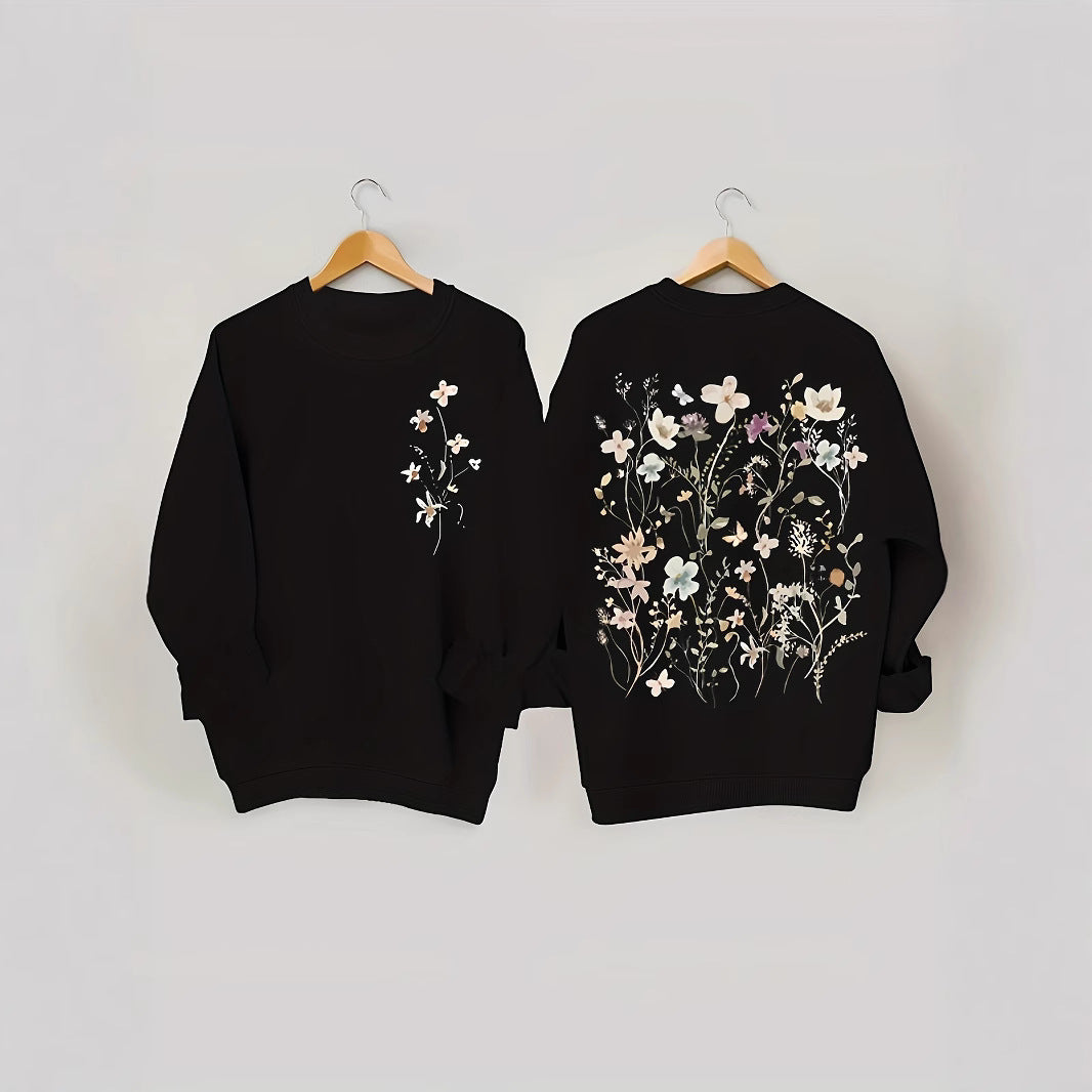 Damen Sweatshirt Florales Design Weich Eveloria