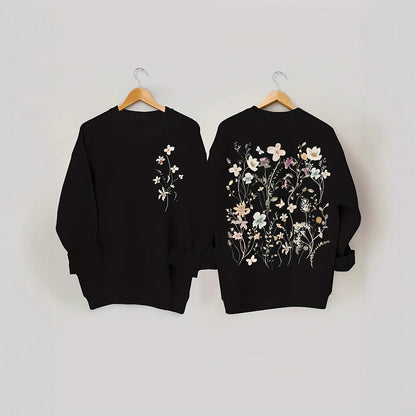 Damen Sweatshirt Florales Design Weich Eveloria