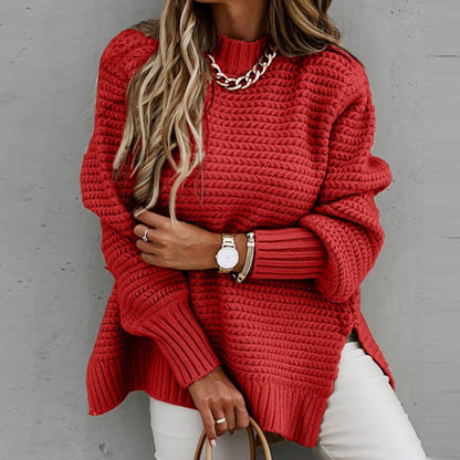 Damen Strickpullover Strukturiert Weit Eveloria