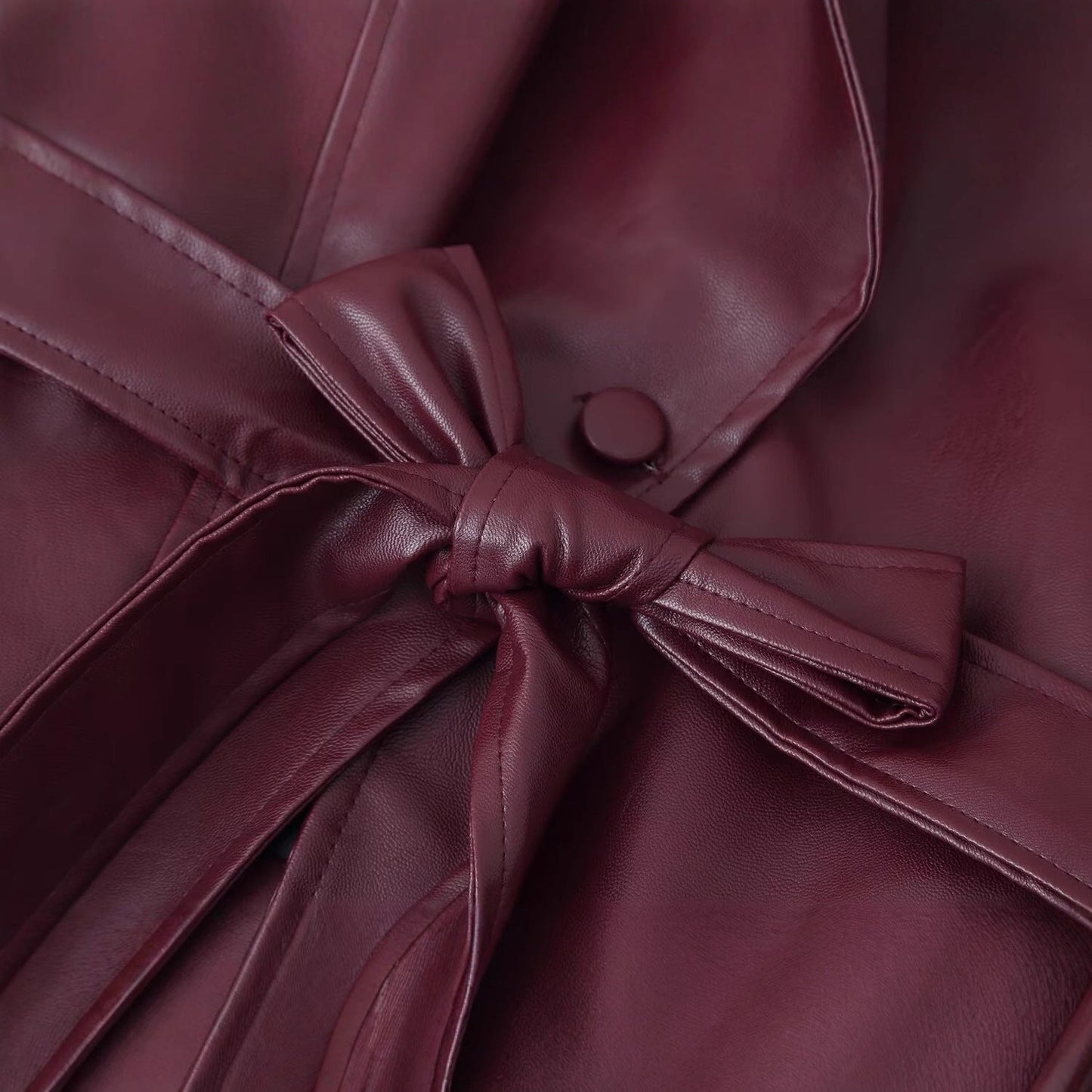 Damen Kunstleder Blazerjacke Tailliert Eveloria