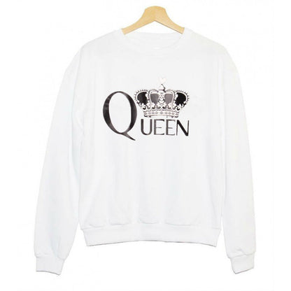 Damen Sweatshirt Königlicher Aufdruck Eveloria Grau