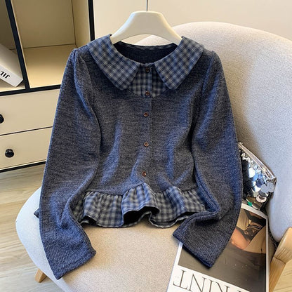 Damen Strickpullover mit Hemdblusen-Details Eveloria
