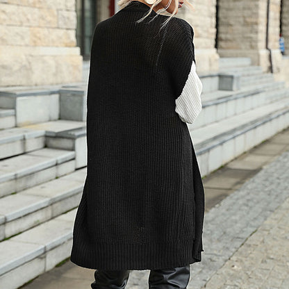 Damen Strickjacke Farbig Ärmeldesign Lockeres Design Eveloria
