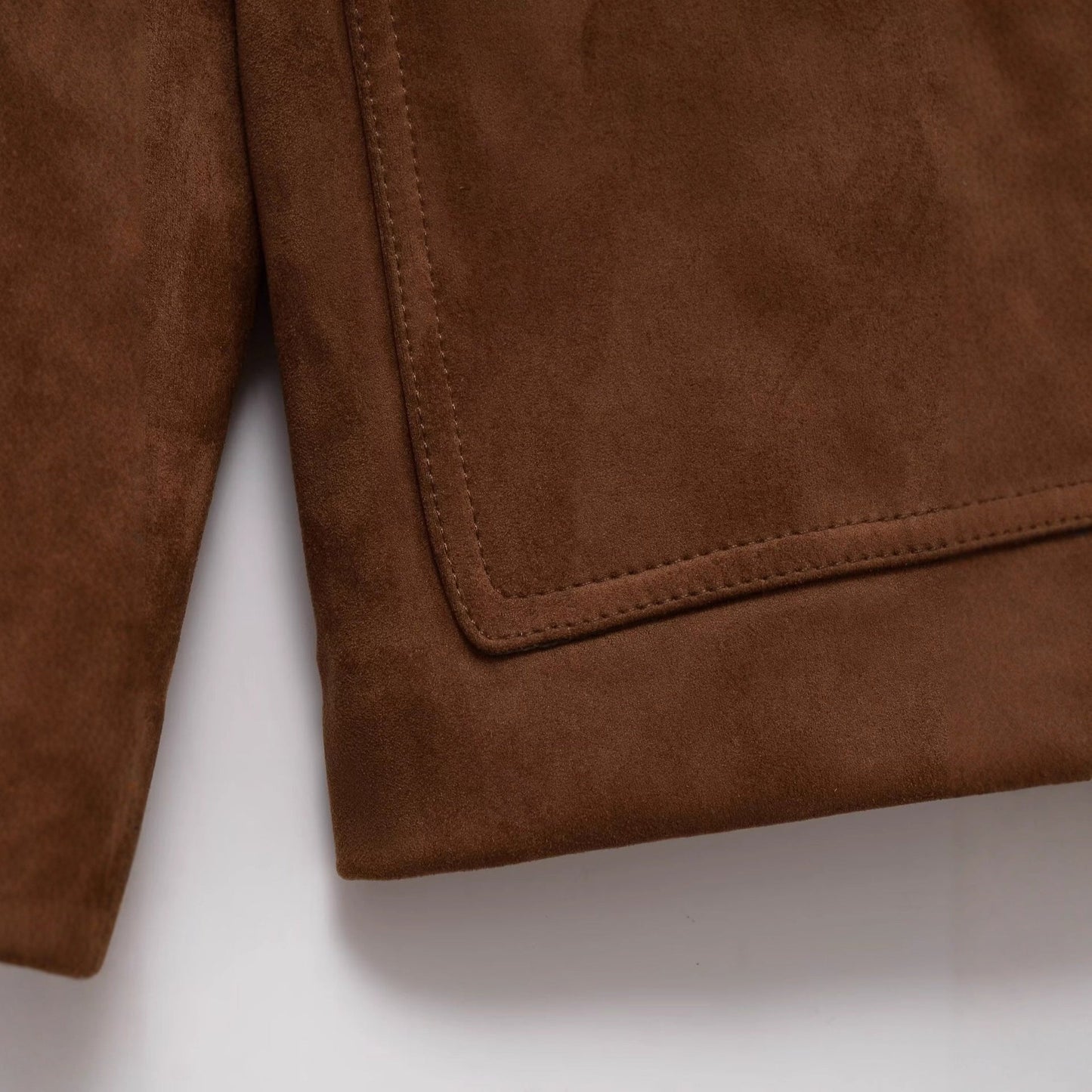 Damen Suede Blazerjacke mit Taschen Braun