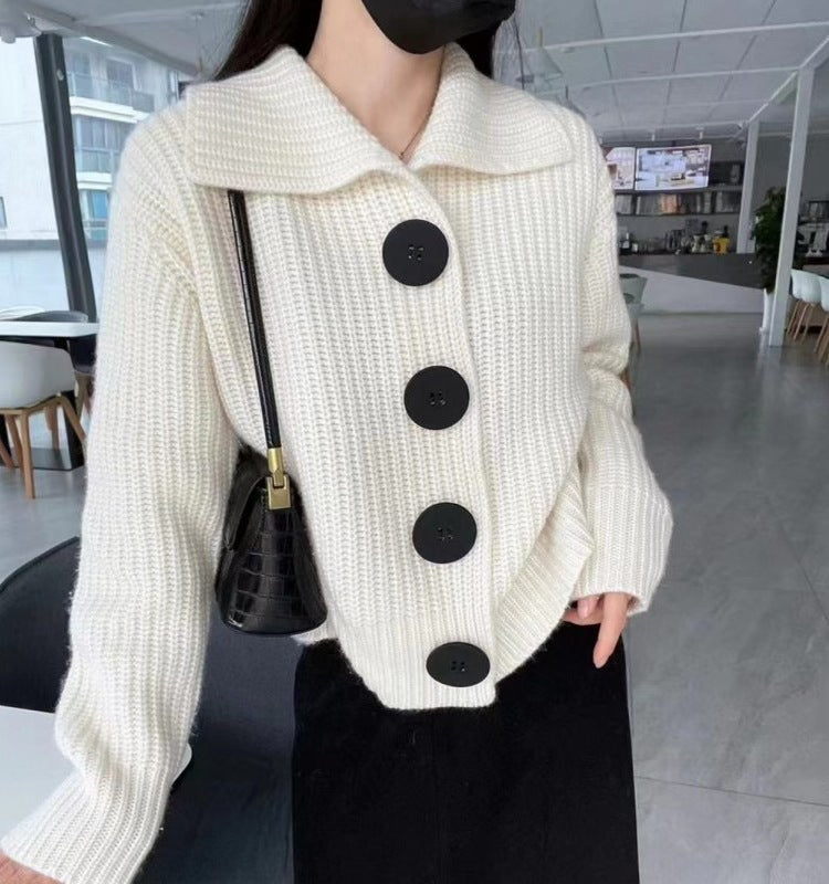 Damen Strickjacke Oversized Große Knöpfe Eveloria