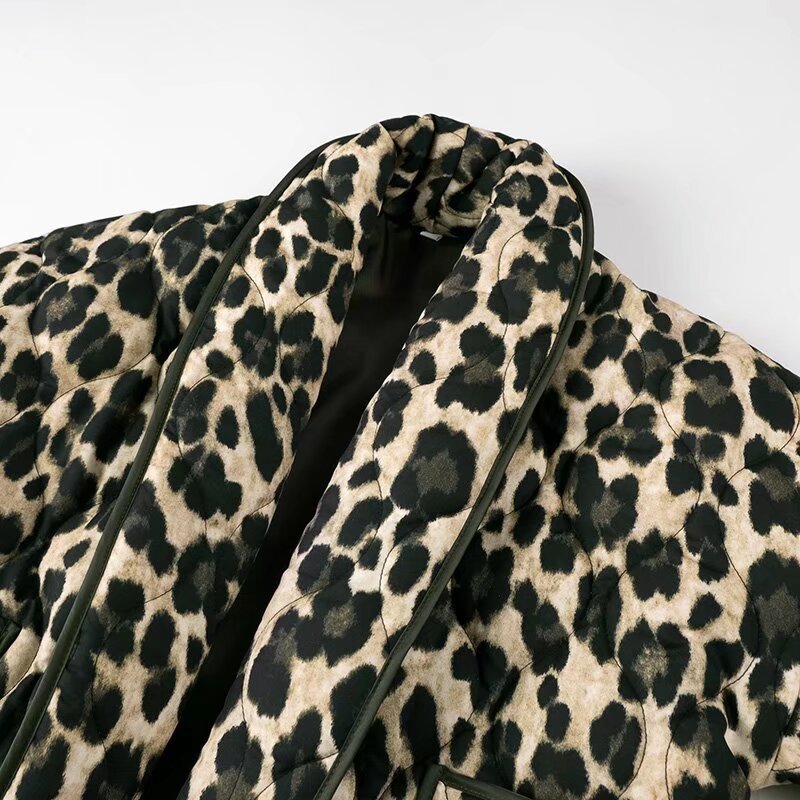 Damen Leopardenmuster Steppjacke Eveloria