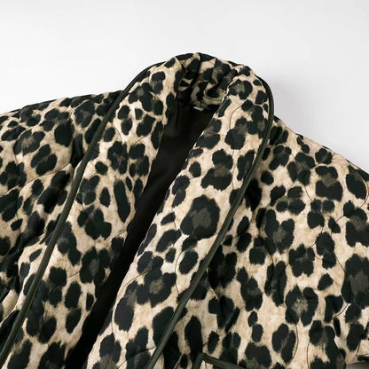 Damen Leopardenmuster Steppjacke Eveloria