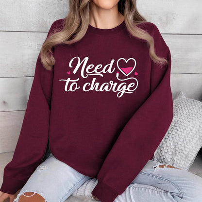 Damen Sweatshirt Inspirierender Herzspruch Lässig Grau
