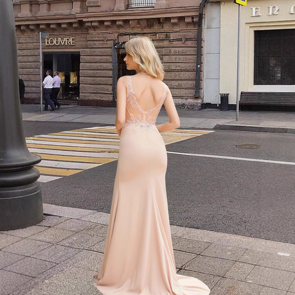 Damen Abendkleid Spitze Figurbetonter Schnitt Eveloria