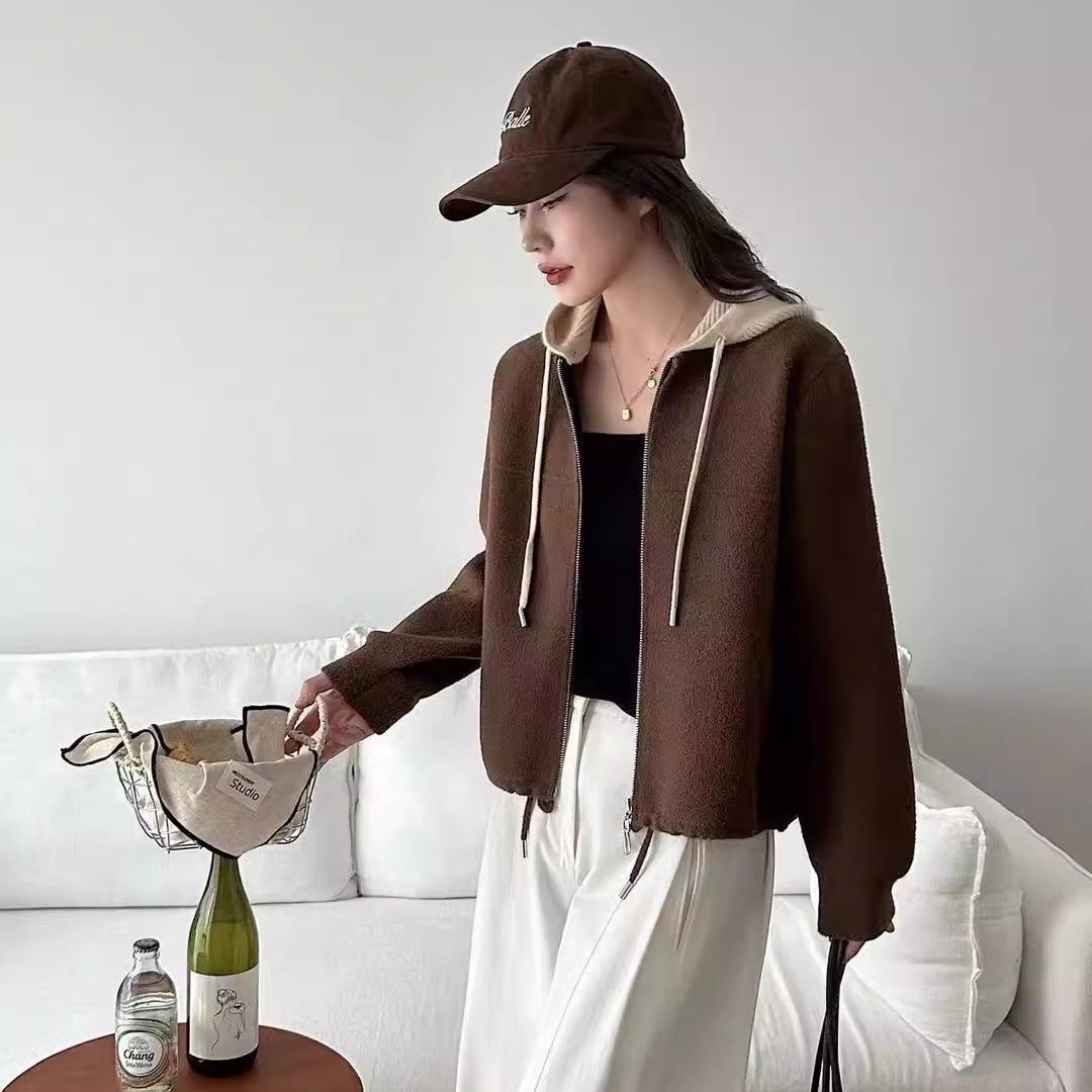 Damen Steppjacke mit Kapuze Doppelreißverschluss Schwarz Eveloria - Eveloria