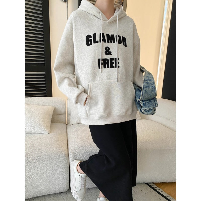 Damen Kapuzenpullover Lässig Mit Schriftzug Eveloria