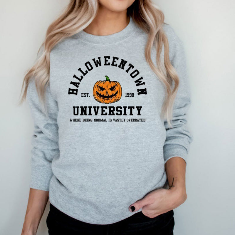Damen Sweatshirt Halloween-Design Bequem Grau Eveloria