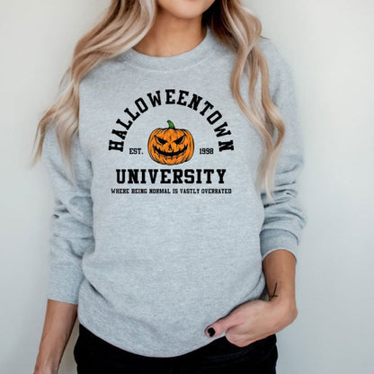 Damen Sweatshirt Halloween-Design Bequem Grau Eveloria