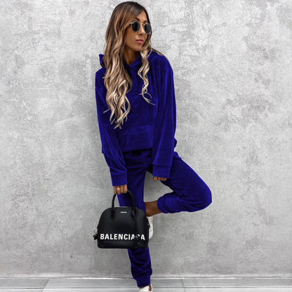 Damen Fleece-Hoodie Kuschelig Lässig Grau Eveloria