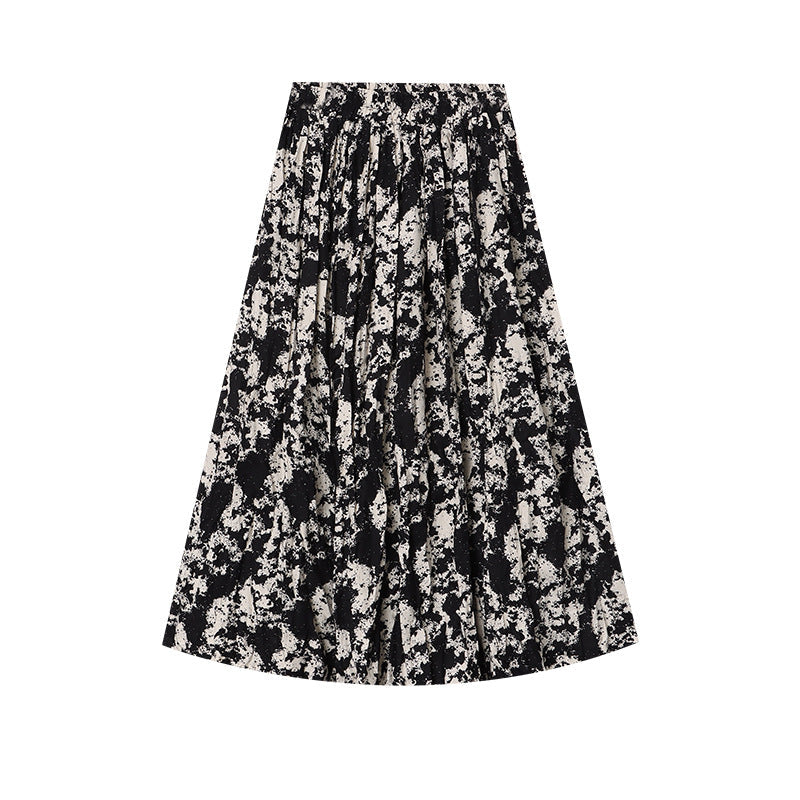 Damen Midirock Floralmuster Luftig