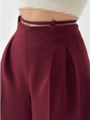 Damen High-Waist Chinohose mit Bindeband Eveloria