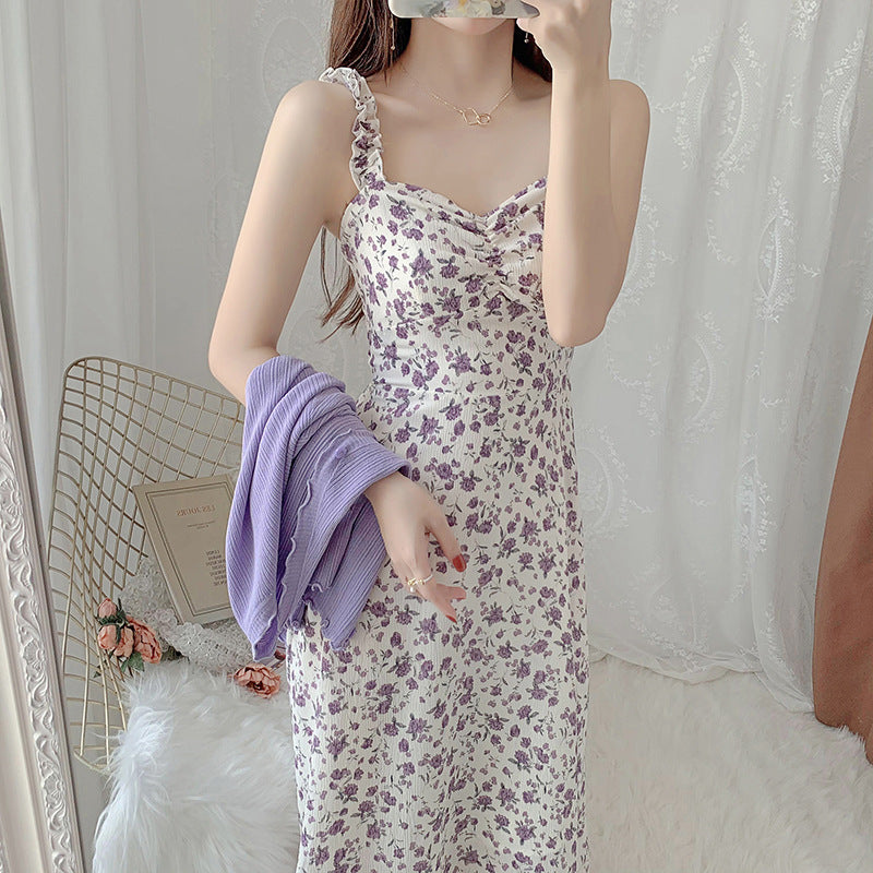 Damen Maxikleid Flora Wickel Detail Lang