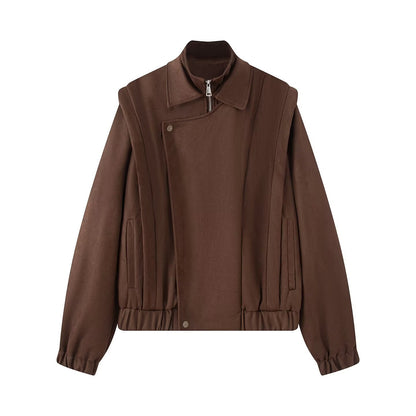Damen Übergangsjacke Asymmetrisch Bequem Eveloria