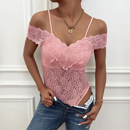 Damen Spitzenbody Off-Shoulder-Design Eveloria