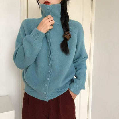 Damen Strickjacke mit Knöpfen Modisch Eveloria