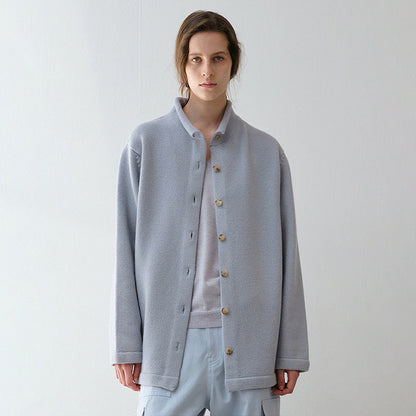 Damen Wolljacke Stehkragen Wärmend Anthrazit Eveloria