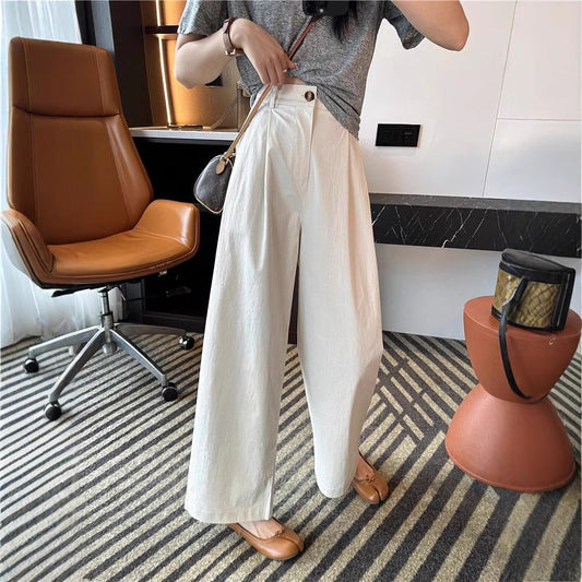Damen Weite Hose Hochbund Mit Seitentaschen Eveloria - Eveloria
