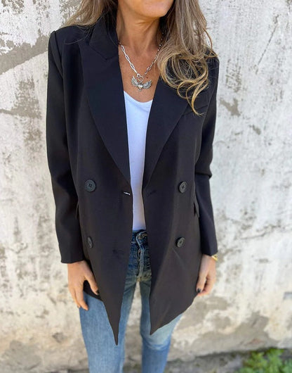 Damen Blazer Doppelter Knopfleiste Stylischer Schnitt Eveloria
