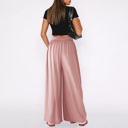 Damen Palazzo-Hose Weit Hohes Bein Eveloria