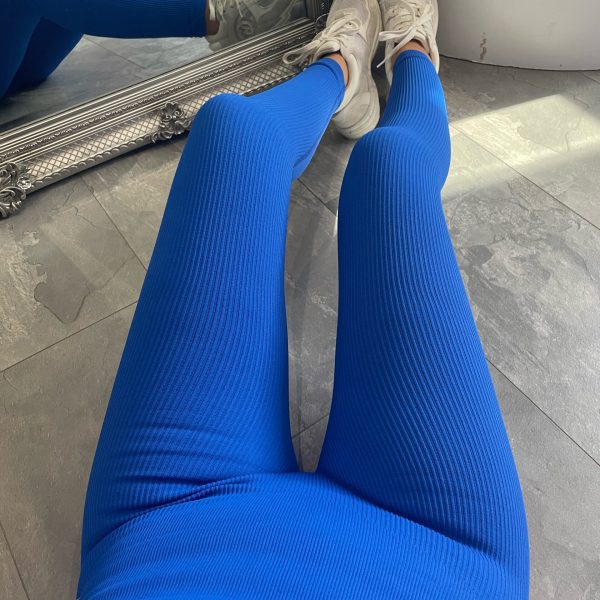 Damen Leggings Rippdesign Hochwerdig mit hohem Bund Eveloria