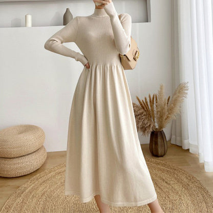 Damen Freizeitkleid Hohler Kragen Weiter Schnitt Eveloria