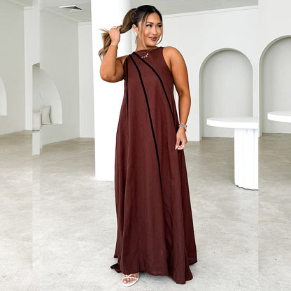 Damen Maxikleid Asymmetrisch Elegante Schnürung Eveloria