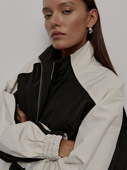Damen Oversized Jacke Sportlich Reißverschluss Eveloria