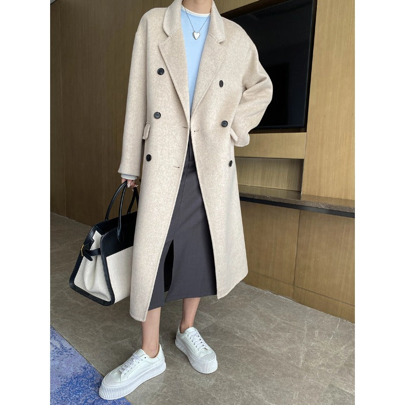 Damen Wollmantel Doppelreihig Oversized Eveloria