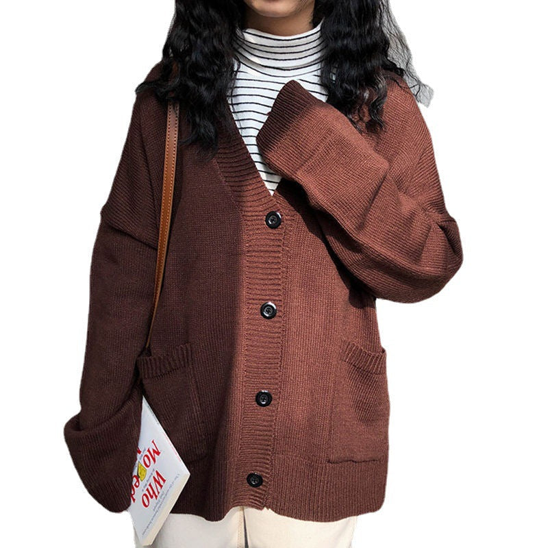 Damen Cardigan Lässiger Schnitt Überschnittene Schultern Beige