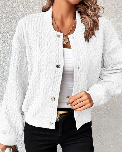 Damen Strickjacke Zopfmuster Elegantes Design Blau Eveloria