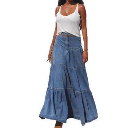 Damen Maxikleid Lässig Voluminöse Rüschen Eveloria